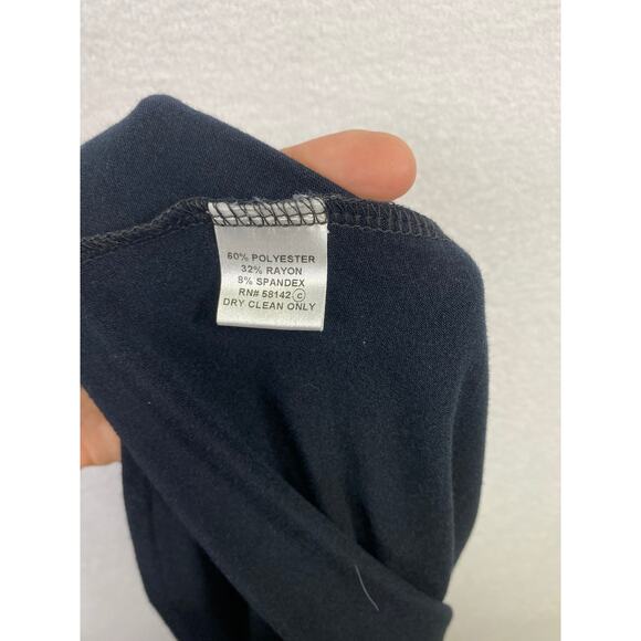 London Times Petite 14P Black Knee-Length V-Neck Dress Classic Professional - Picture 7 of 9